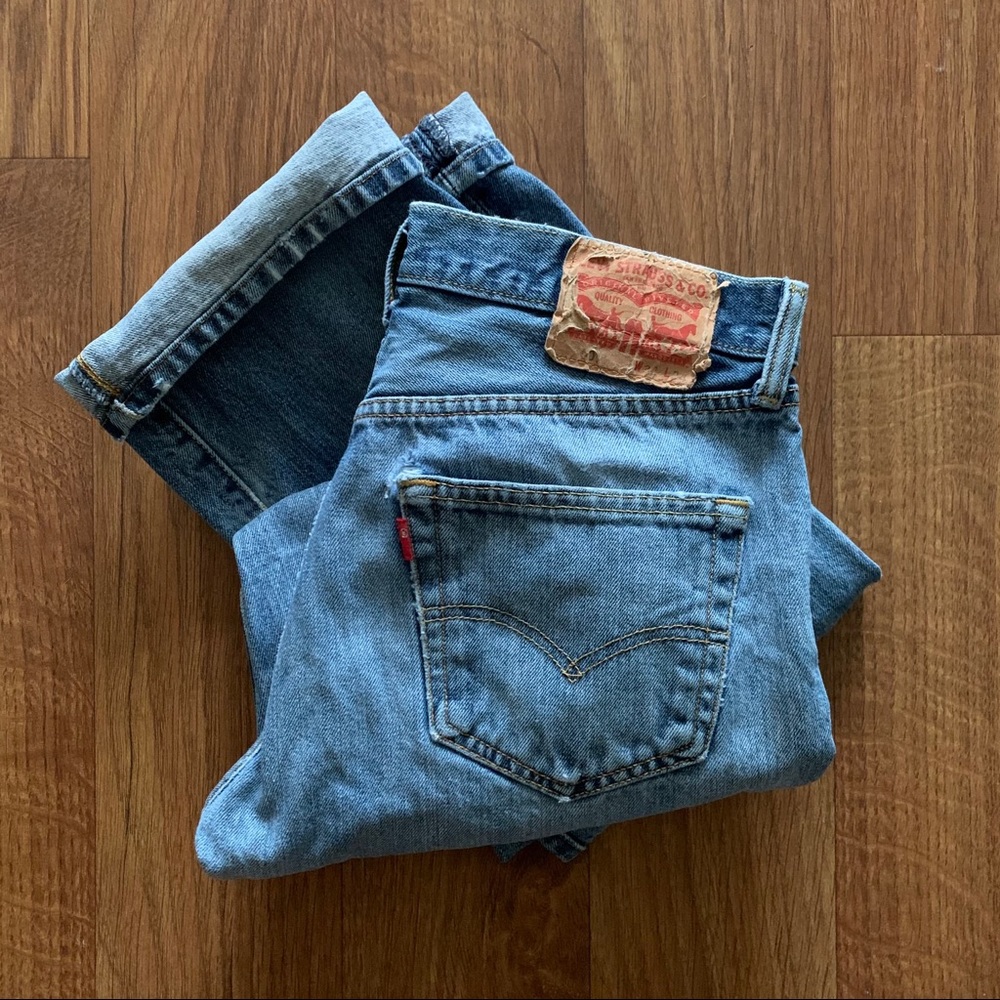 vintage levis 501 light wash jeans